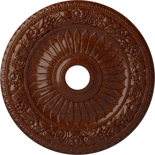 Ekena Millwork Bellona Medallion (Canopies up to 3 5/8"), 23 5/8"OD x 3 5/8"ID x 1 1/8"P, Burnished Mahogany CM23BEBMC - main